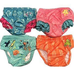 Like New Reusable SwimSchool Swim Diapers Size 12mos Lot of 4 EUC!!!